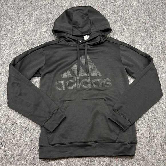 adidas Other - Adidas Mens Black Performance Fleece Logo‎ Hoodie Sweatshirt Small BQ8760